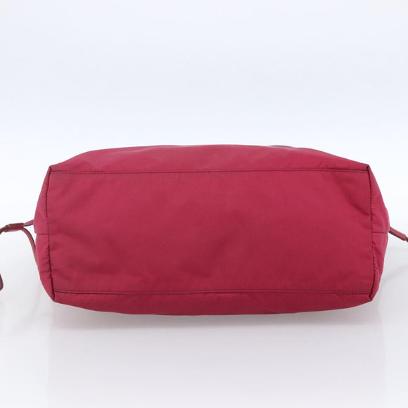 PRADA Tote Bag Nylon Pink Silver Auth ARZ253