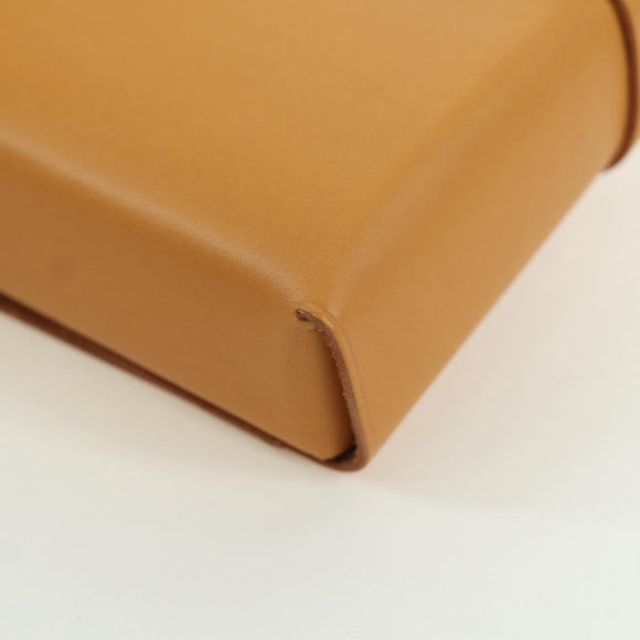 HERMES Visionaire 32 Leather Beige Silver Auth ARZ257M