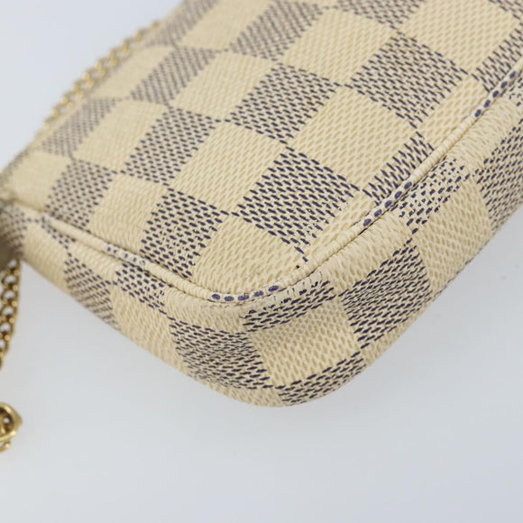 LOUIS VUITTON Damier Azur Mini Pochette Accessoires Etui N63005 LV Auth ARZ260