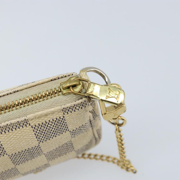 LOUIS VUITTON Damier Azur Mini Pochette Accessoires Etui N63005 LV Auth ARZ260