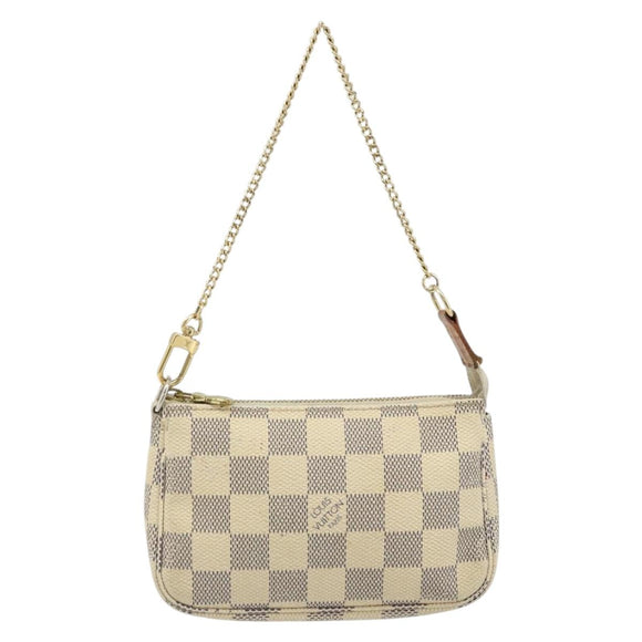 LOUIS VUITTON Damier Azur Mini Pochette Accessoires Etui N63005 LV Auth ARZ260