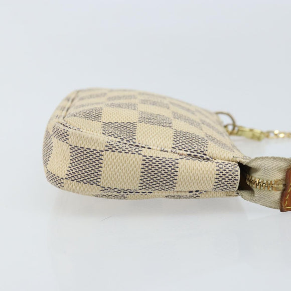 LOUIS VUITTON Damier Azur Mini Pochette Accessoires Etui N63005 LV Auth ARZ260
