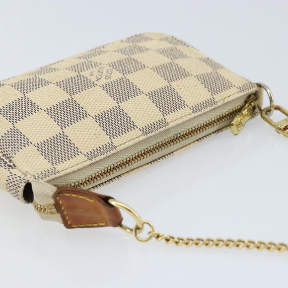LOUIS VUITTON Damier Azur Mini Pochette Accessoires Etui N63005 LV Auth ARZ260