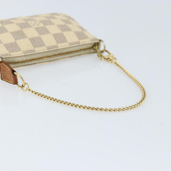 LOUIS VUITTON Damier Azur Mini Pochette Accessoires Etui N63005 LV Auth ARZ260