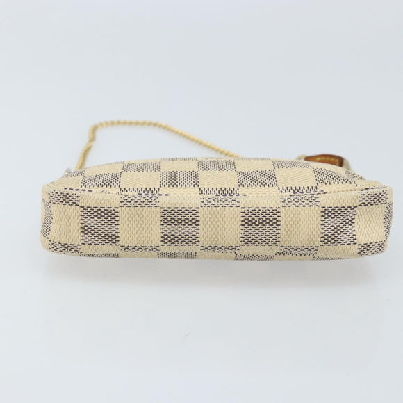LOUIS VUITTON Damier Azur Mini Pochette Accessoires Etui N63005 LV Auth ARZ260