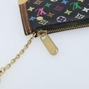 LOUIS VUITTON Multicolor Pochette Cles Coin Purse Black M13664 LV Auth ARZ265-13