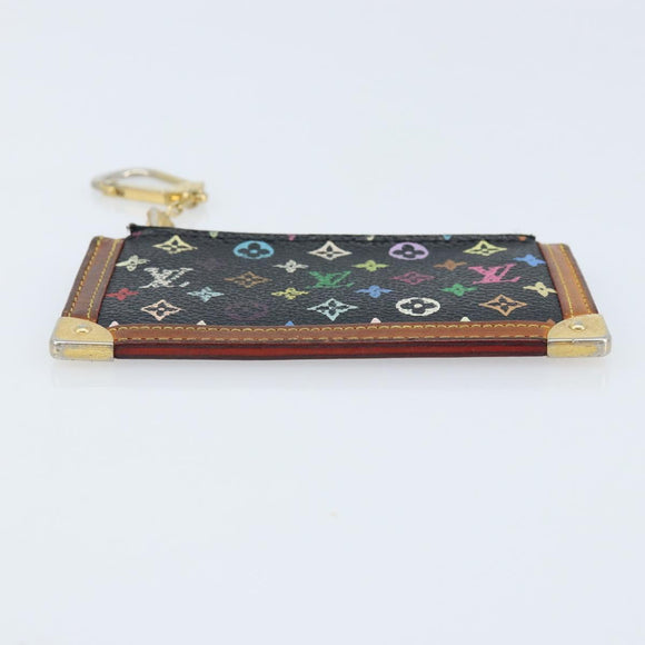 LOUIS VUITTON Multicolor Pochette Cles Coin Purse Black M13664 LV Auth ARZ265