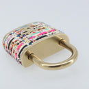CHANEL COCO Mark Brooch Tweed Multicolor CC Auth ARZ267M-9