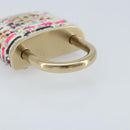 CHANEL COCO Mark Brooch Tweed Multicolor CC Auth ARZ267M-10