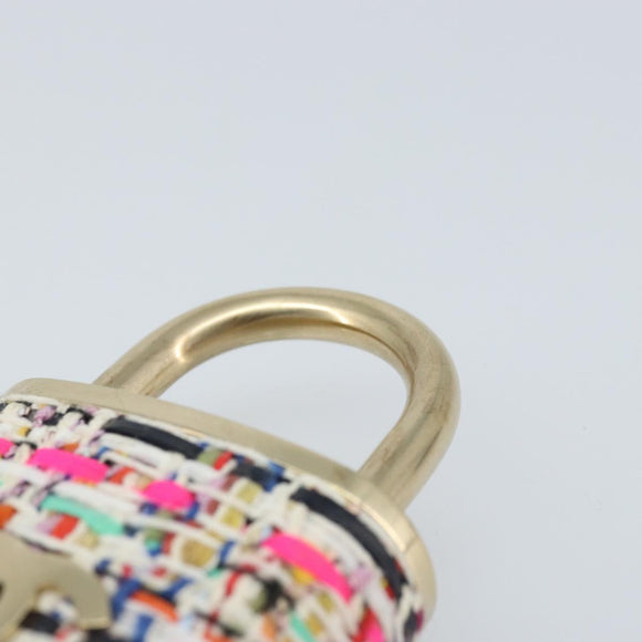 CHANEL COCO Mark Brooch Tweed Multicolor CC Auth ARZ267M