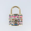CHANEL COCO Mark Brooch Tweed Multicolor CC Auth ARZ267M-2