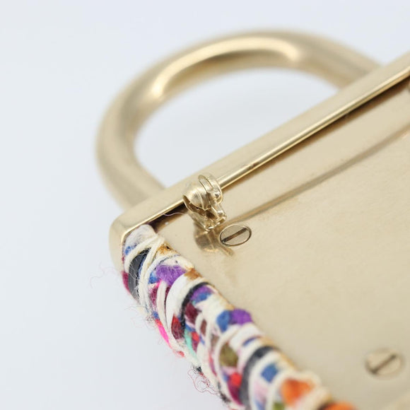 CHANEL COCO Mark Brooch Tweed Multicolor CC Auth ARZ267M