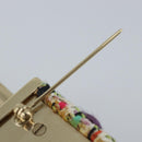 CHANEL COCO Mark Brooch Tweed Multicolor CC Auth ARZ267M-7