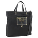 PRADA Tragetasche Nylon 2-Wege Schwarz Gold Authentisch ARZ275-1