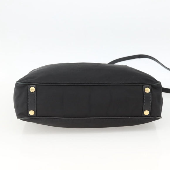 PRADA Tragetasche Nylon 2-Wege Schwarz Gold Authentisch ARZ275