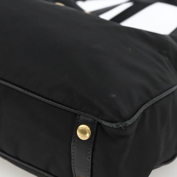PRADA Tragetasche Nylon 2-Wege Schwarz Gold Authentisch ARZ275
