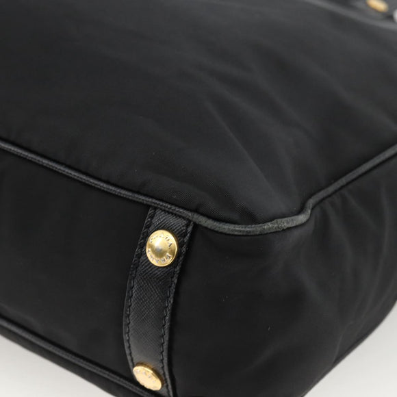 PRADA Tragetasche Nylon 2-Wege Schwarz Gold Authentisch ARZ275
