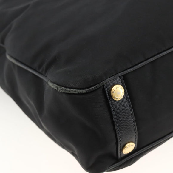 PRADA Tragetasche Nylon 2-Wege Schwarz Gold Authentisch ARZ275