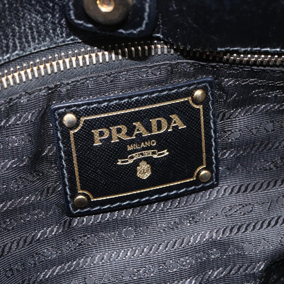 PRADA Tragetasche Nylon 2-Wege Schwarz Gold Authentisch ARZ275