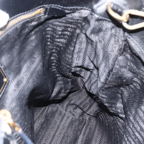 PRADA Tragetasche Nylon 2-Wege Schwarz Gold Authentisch ARZ275