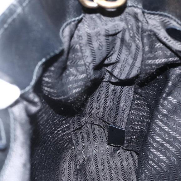 PRADA Tragetasche Nylon 2-Wege Schwarz Gold Authentisch ARZ275