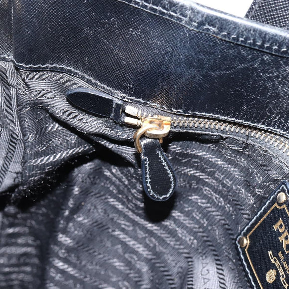 PRADA Tragetasche Nylon 2-Wege Schwarz Gold Authentisch ARZ275