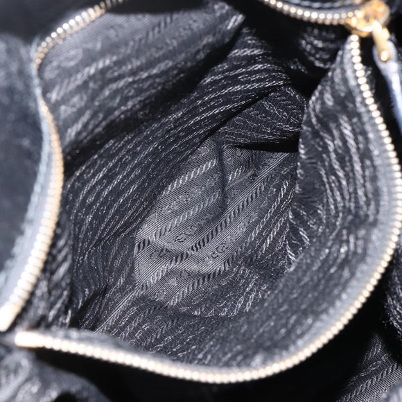 PRADA Tragetasche Nylon 2-Wege Schwarz Gold Authentisch ARZ275