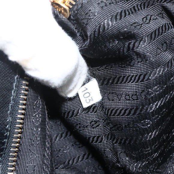 PRADA Tragetasche Nylon 2-Wege Schwarz Gold Authentisch ARZ275