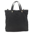 PRADA Tragetasche Nylon 2-Wege Schwarz Gold Authentisch ARZ275-2