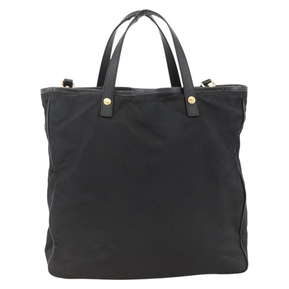 PRADA Tragetasche Nylon 2-Wege Schwarz Gold Authentisch ARZ275