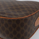 CELINE Macadam Canvas Shoulder Bag PVC Leather Brown Gold Auth ARZ276-12