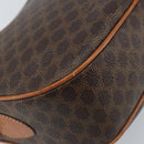 CELINE Macadam Canvas Shoulder Bag PVC Leather Brown Gold Auth ARZ276-13