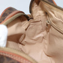 CELINE Macadam Canvas Shoulder Bag PVC Leather Brown Gold Auth ARZ276-20