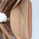 CELINE Macadam Canvas Shoulder Bag PVC Leather Brown Gold Auth ARZ276-23