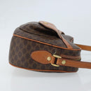 CELINE Macadam Canvas Shoulder Bag PVC Leather Brown Gold Auth ARZ276-4