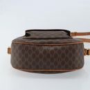 CELINE Macadam Canvas Shoulder Bag PVC Leather Brown Gold Auth ARZ276-9