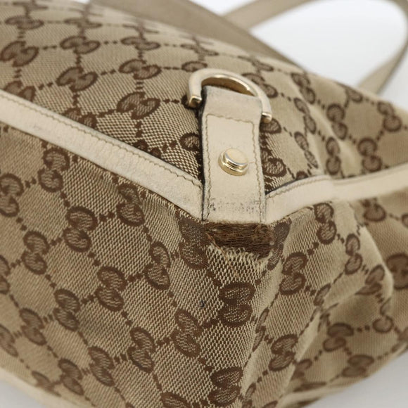 GUCCI GG Canvas Abbey Tote Bag Beige Gold 141472 Auth ARZ280