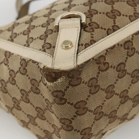 GUCCI GG Canvas Abbey Tote Bag Beige Gold 141472 Auth ARZ280