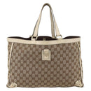 GUCCI GG Canvas Abbey Tote Bag Beige Gold 141472 Auth ARZ280-2