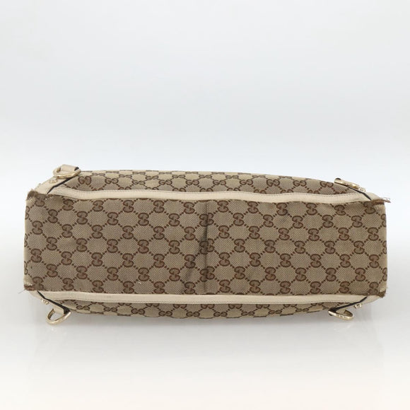 GUCCI GG Canvas Abbey Tote Bag Beige Gold 141472 Auth ARZ280