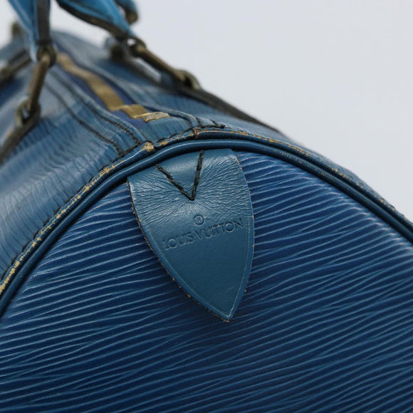LOUIS VUITTON Epi Speedy 30 Hand Bag Toledo Blue M43005 LV Auth ARZ281