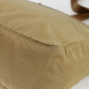 PRADA Shoulder Bag Nylon Beige Silver Auth ARZ282-13