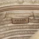 PRADA Shoulder Bag Nylon Beige Silver Auth ARZ282-20