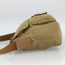 PRADA Shoulder Bag Nylon Beige Silver Auth ARZ282-4