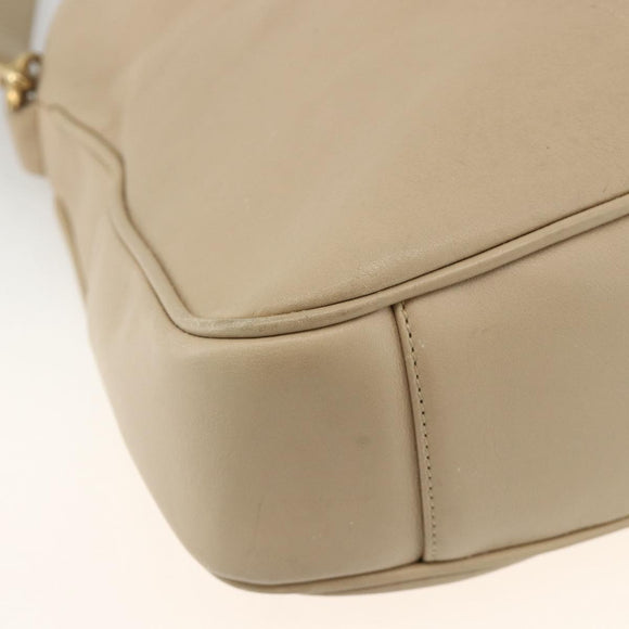 GUCCI Bamboo Hand Bag Leather 2way Beige Gold 001 1638 3754 Auth ARZ285