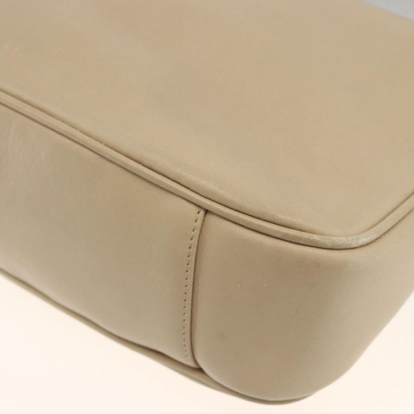 GUCCI Bamboo Hand Bag Leather 2way Beige Gold 001 1638 3754 Auth ARZ285