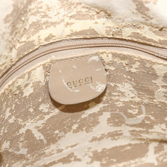 GUCCI Bamboo Hand Bag Leather 2way Beige Gold 001 1638 3754 Auth ARZ285