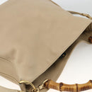 GUCCI Bamboo Hand Bag Leather 2way Beige Gold 001 1638 3754 Auth ARZ285-6