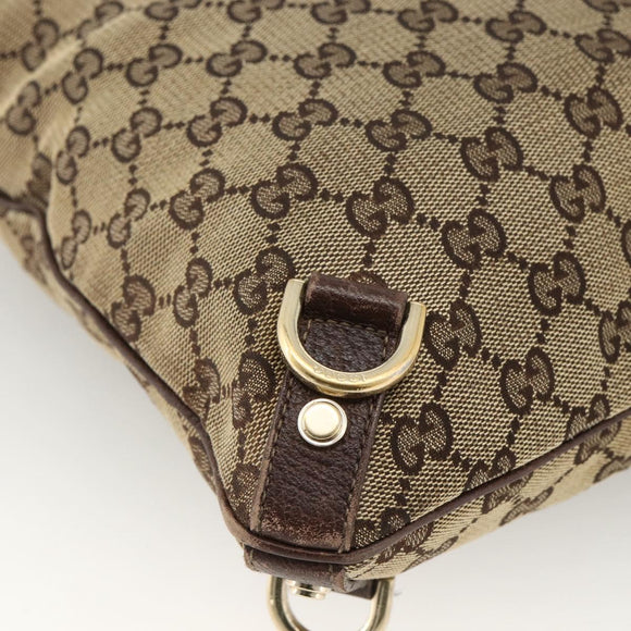 GUCCI GG Canvas Abbey Schultertasche Beige Gold 131326 Original ARZ287