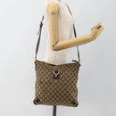 GUCCI GG Canvas Abbey Schultertasche Beige Gold 131326 Original ARZ287-23